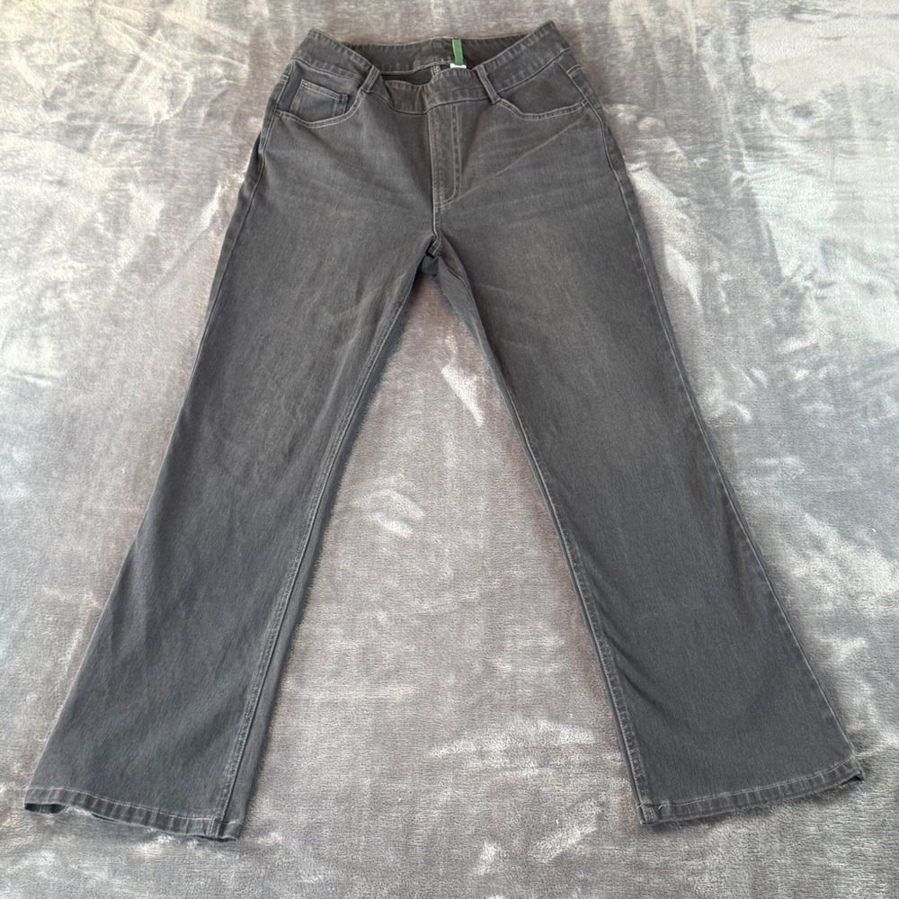 Halara Womens Washed Black Flare‎ Jeans Size M Regular High Rise Stretch Denim